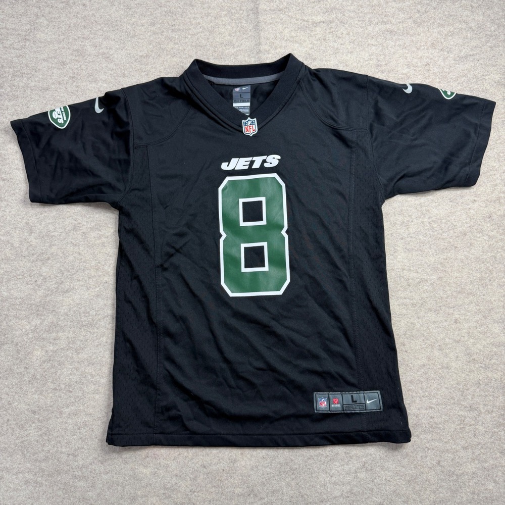 Nike Aaron Rodgers New York Jets Youth Large L 14/16 Black Jersey NFL On Field